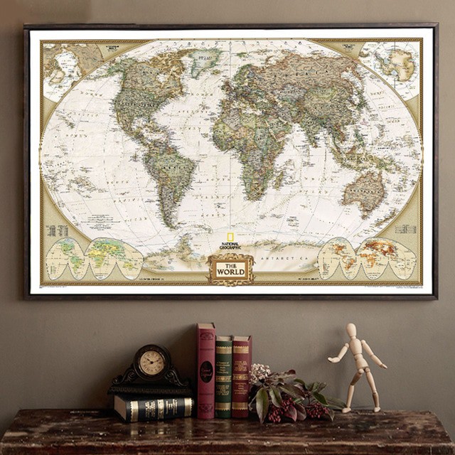 Poster Peta Dunia Large Vintage World Map 104 x 69 cm - 7RHX06XX N401