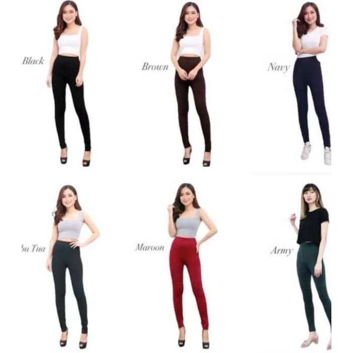 LEGGING PANJANG SPANDEK LICIN PAKET MURAH 1 PAKET ISI 5PCS