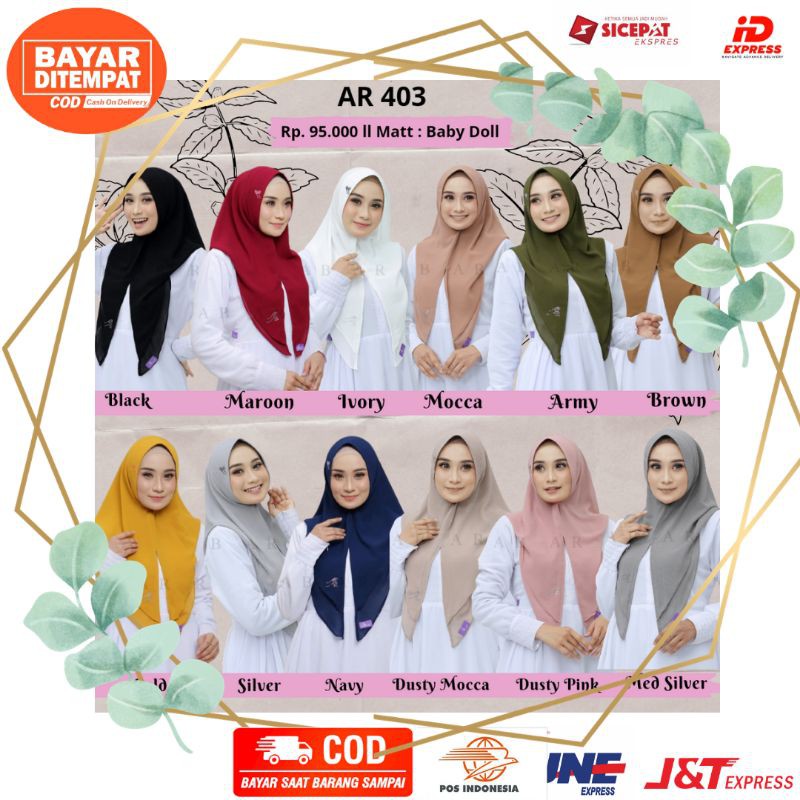 Ar 403 Hijab arrafi Hoodie Hijab Instan jilbab hijab modern hijab baru terbaru
