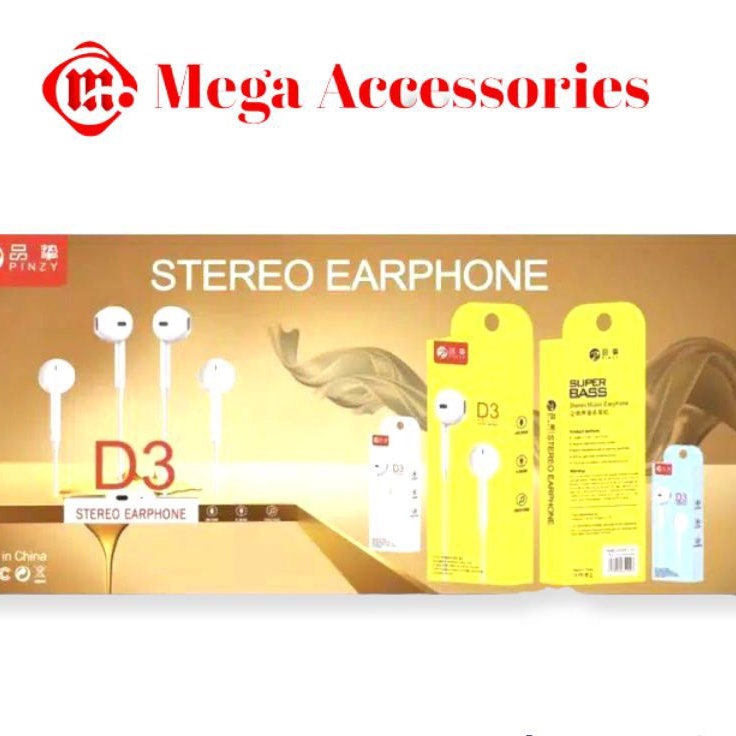 Headset D3 pinzy universal bass unique