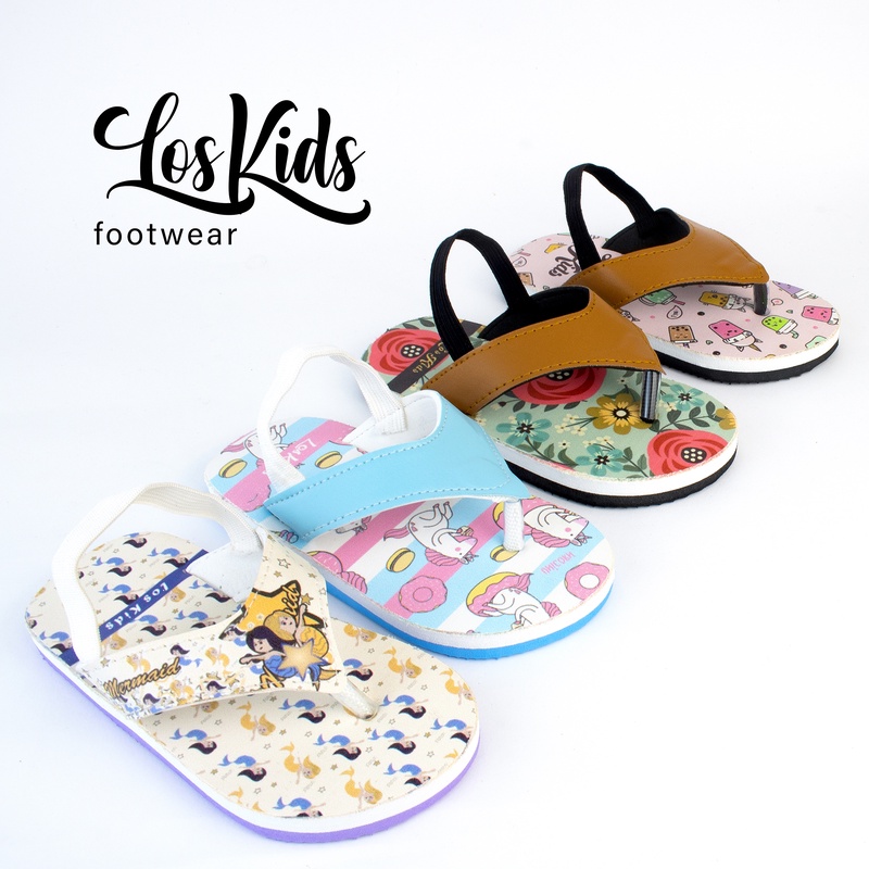 Sandal Anak Perempuan Flip Flop Motif Mermaid / Putri Duyung Lucu