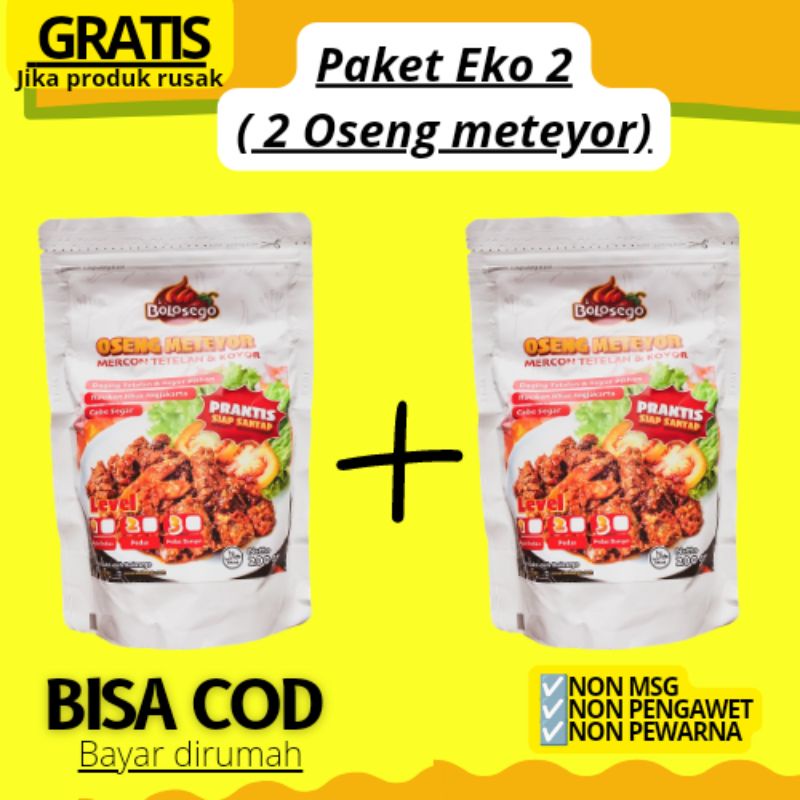 

GARANSI ! PAKET SUPER HEMAT EKO 2 ( 2 PCS OSENG METEYOR) @200 GRAM LAUK SIAP SAJI ENAK PEDAS NAGIH MURAH