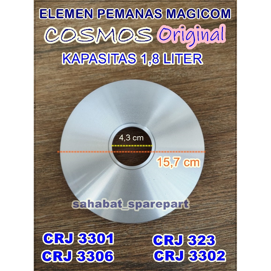 ELEMEN PIRING BAWAH MAGICOM RICE COOKER COSMOS CRJ 3301 3302 3306 323 KAPASITAS 1,8 LITER ORIGINAL