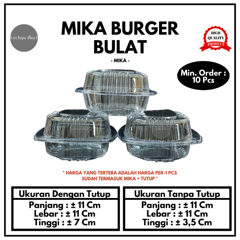 Mika burger / mika donat / mika bulat / tray burger / mika tempat burger