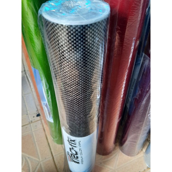 stiker skotlet profix 1 Roll karbon 3D silver glossy cf 01 lebar 45 cm panjang 15 meter