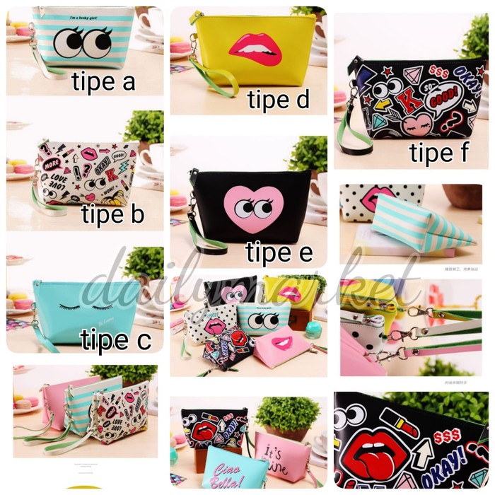 

TAS POUCH KOMESTIK KOTAK PENSIL CUTE GIRLS CLUTCH LUCU HIGH QUALITY - TIPE A Berkualitas
