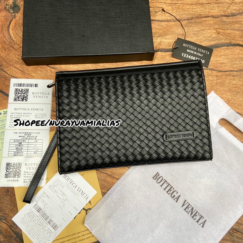 Clutch Bottega kulit anyam import clutch pria wanita branded tas tangan