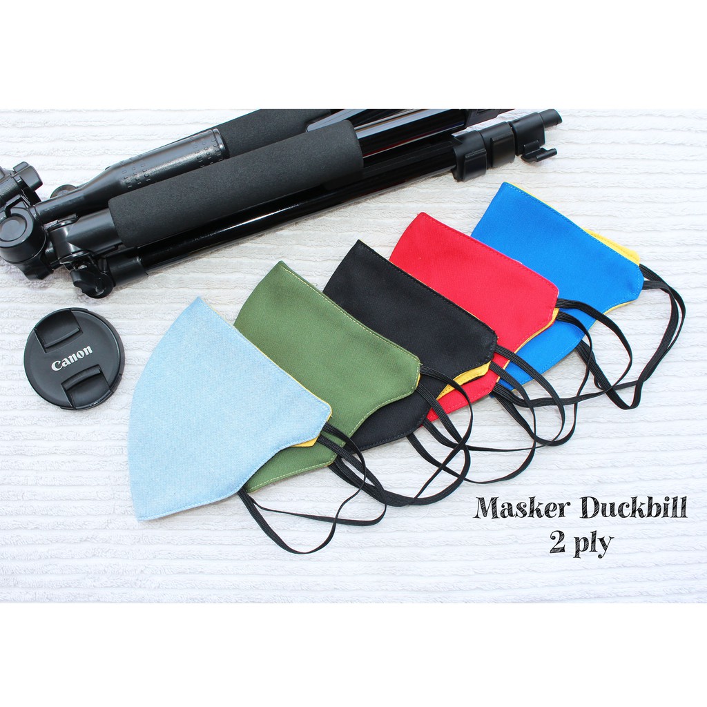 MASKER KAIN 2 PLY DUCKBILL POLOS DEWASA UNISEX EARLOOP NON MEDIS