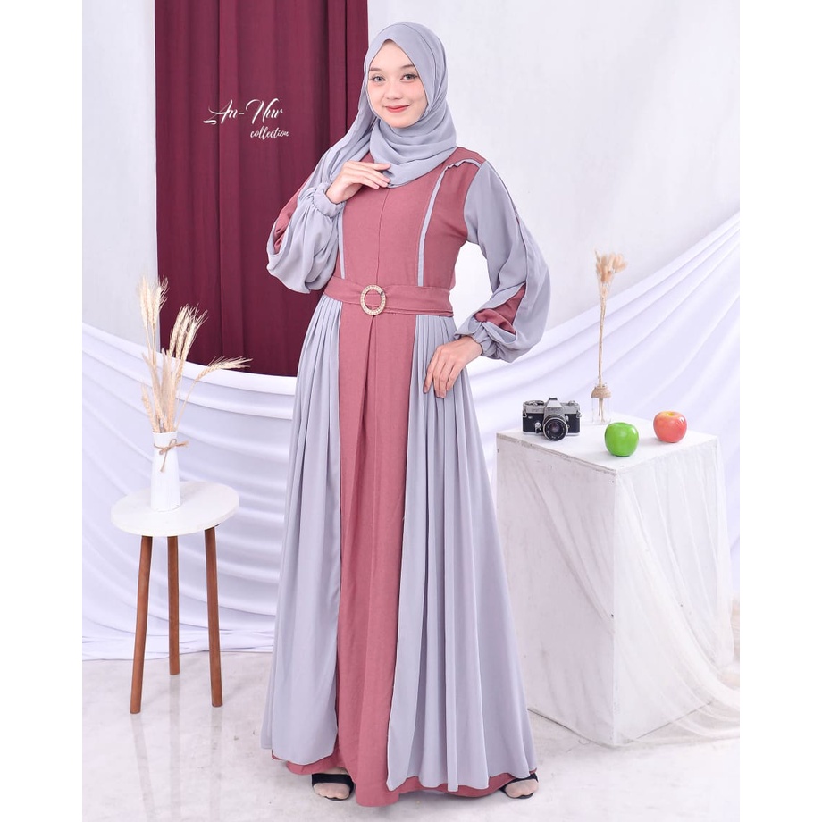 Vania Annur gamis set pashmina mutiara itycrepe mix ceruty ceruti babydoll premium dress namira