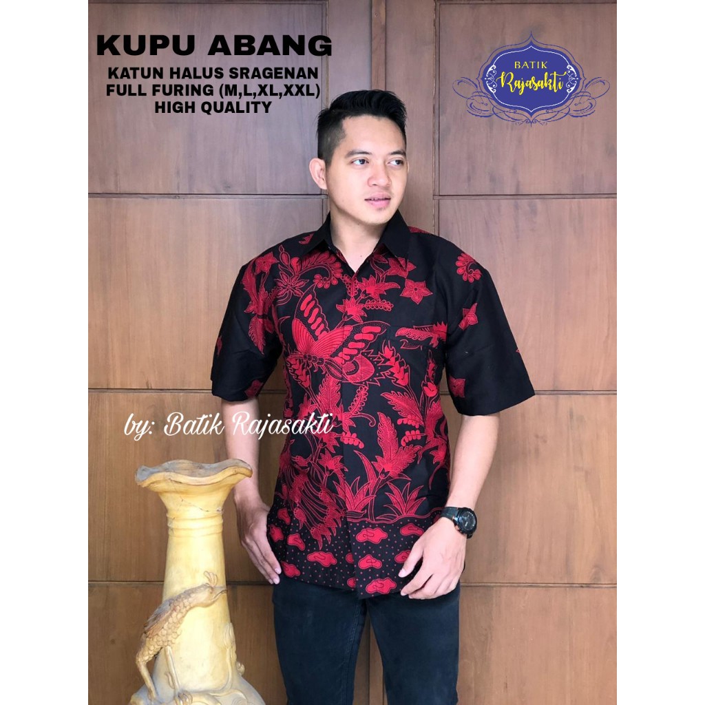 MERAK UNIK PENDEK Atasan Baju Kemeja Batik Pria Lengan Pendek PREMIUM LAPIS FURING RAJASAKTI