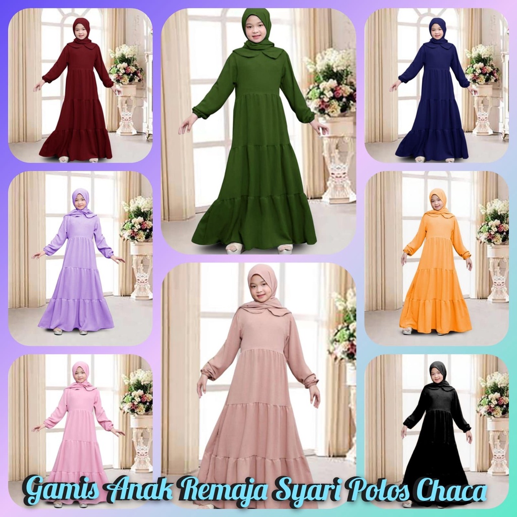 Gamis Anak Syari Combi Plisket Kayla Kid dan Momo Kid DAN KIRAN KID DAN AIRA KID DAN CHACA