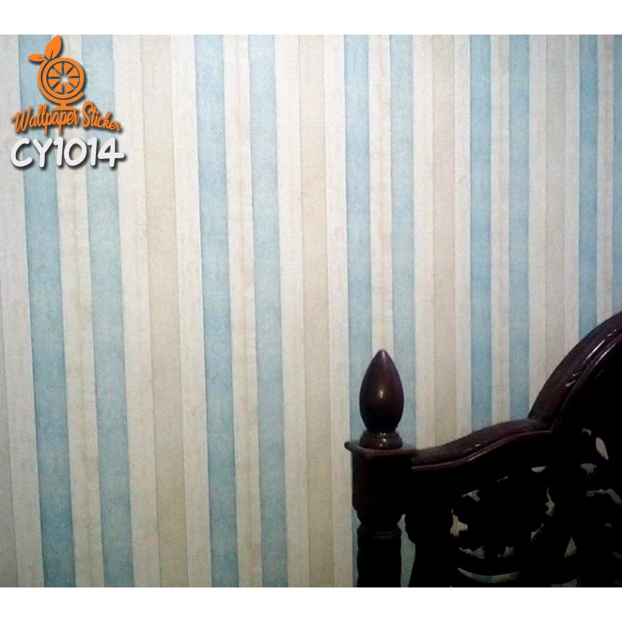 (COD) Wallpaper Stiker Dinding / Walpaper dinding Kamar Tidur Wallpaper Motif Salur Vintage