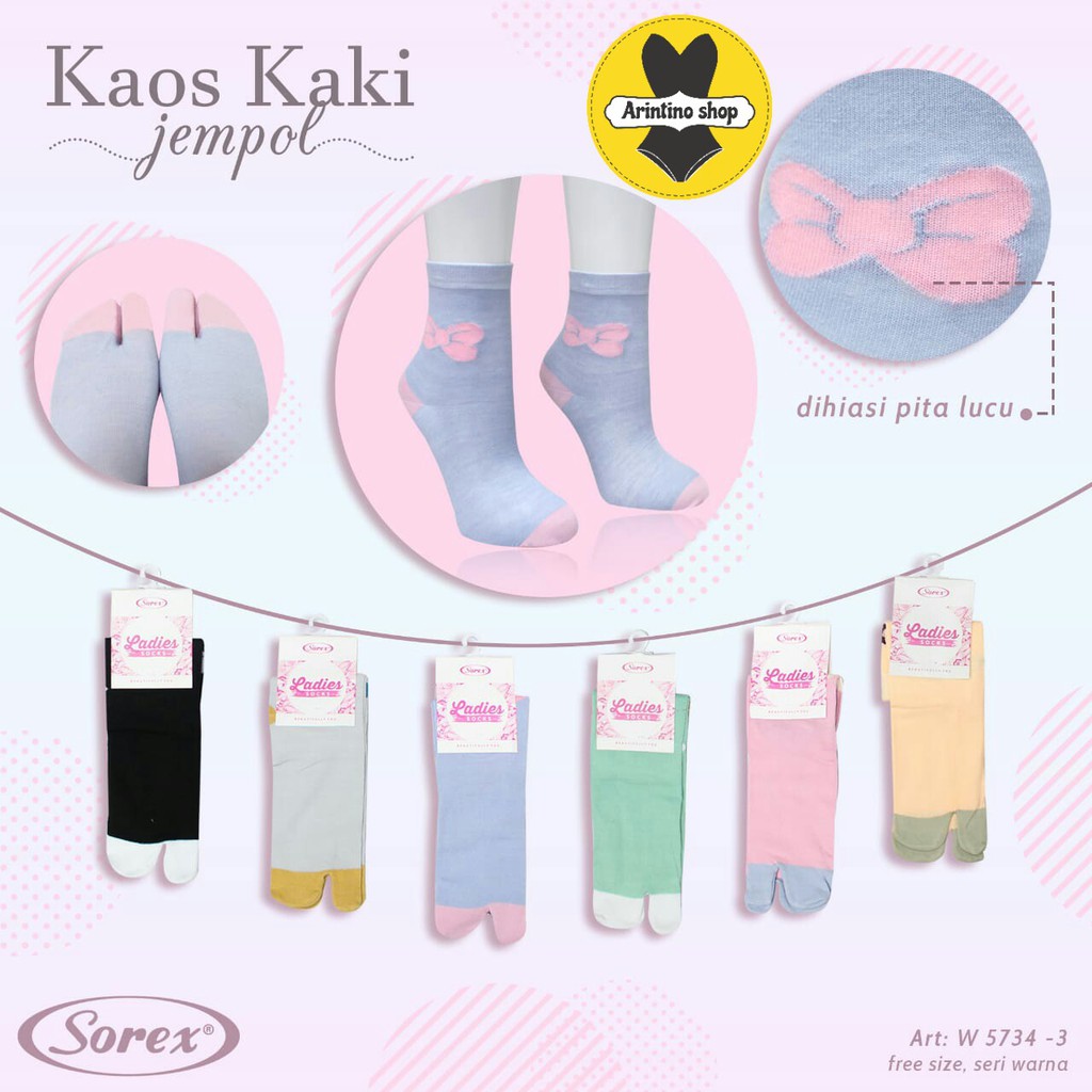 Kaos Kaki Sorex W5760 / W5734-3 Wanita Polos |tyx