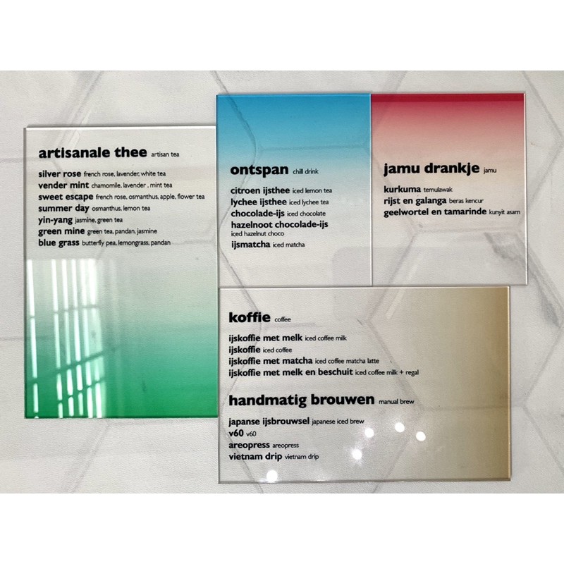 

Menu Acrylic Board Gradient Cafe Aesthetics