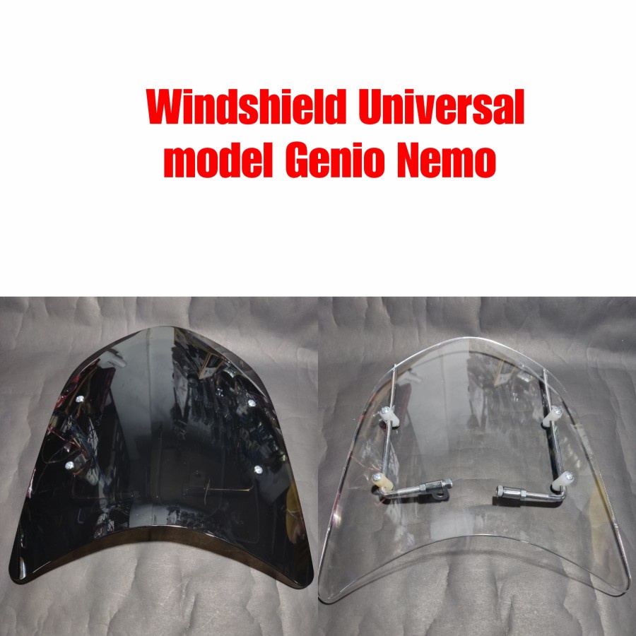 Windshield winsil nemo genio universal bebek dan matic plus breket