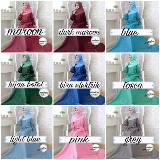 NEW!! GAMIS EMBOS EMMA Polos Basic Bahan Katun Emboss XL - Citra maxi dress jumbo