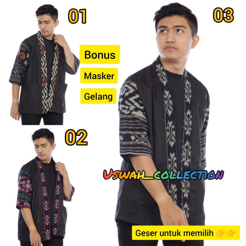kimono etnik outwear etnik baju tenun pria baju tenun kardigan tenun kardigan etnik