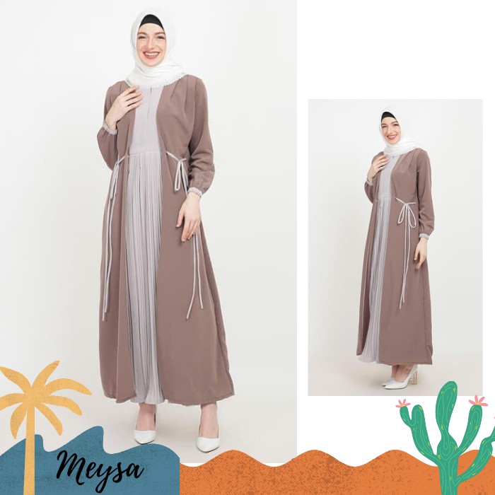 Dress Busui Gaun Pesta Gaun Polos Dress Plisket Plisket Busui gamis Plisket MK 103