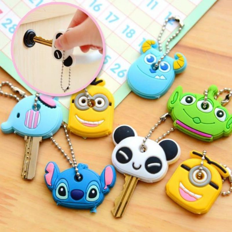 Key Cover Karakter / Sarung Pelindung Kunci Rumah Karakter Lucu / Key cap