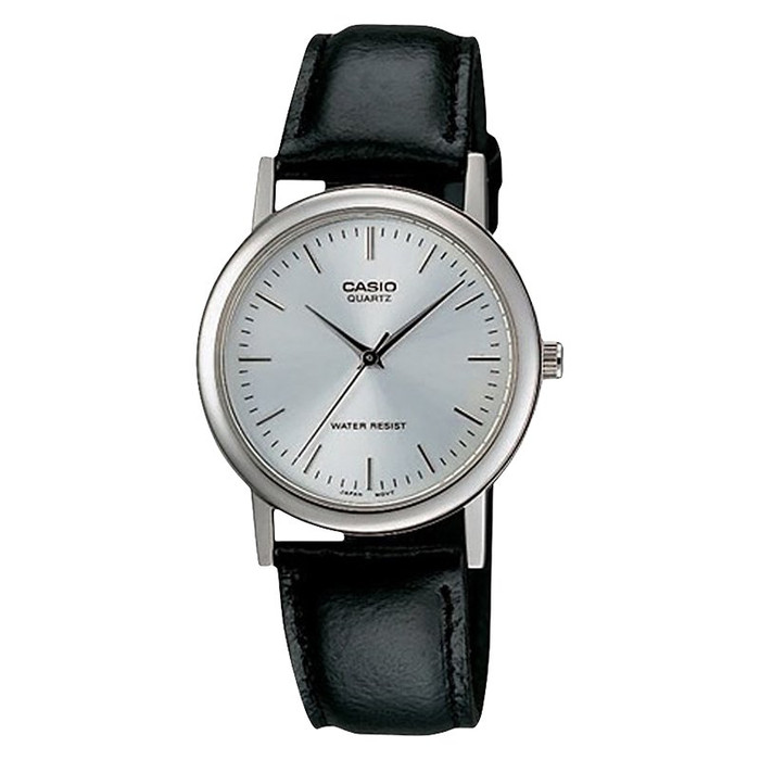 Casio General MTP-1095E-7ADF White Dial Black Leather Strap