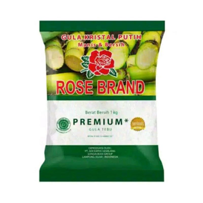 

Rosebrand Kemasan Hijau 1kg Gula Pasir Kristal