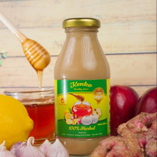 Jus pelangsing diet alami ekstrak bawang putih tunggal lemon jahe cuka apel dan madu