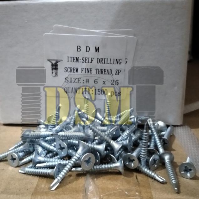 ➬ Sekrup Roofing SDS FH #6x25 / Baut Baja Ringan FAB 6x1" (2,5CM) ✫