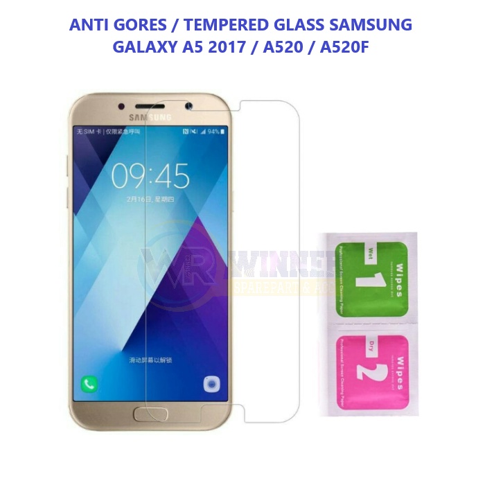 ANTI GORES / TEMPERED GLASS SAMSUNG GALAXY A5 2017 / A520 / A520F | SCREEN PROTECTOR | WINNER SPAREP
