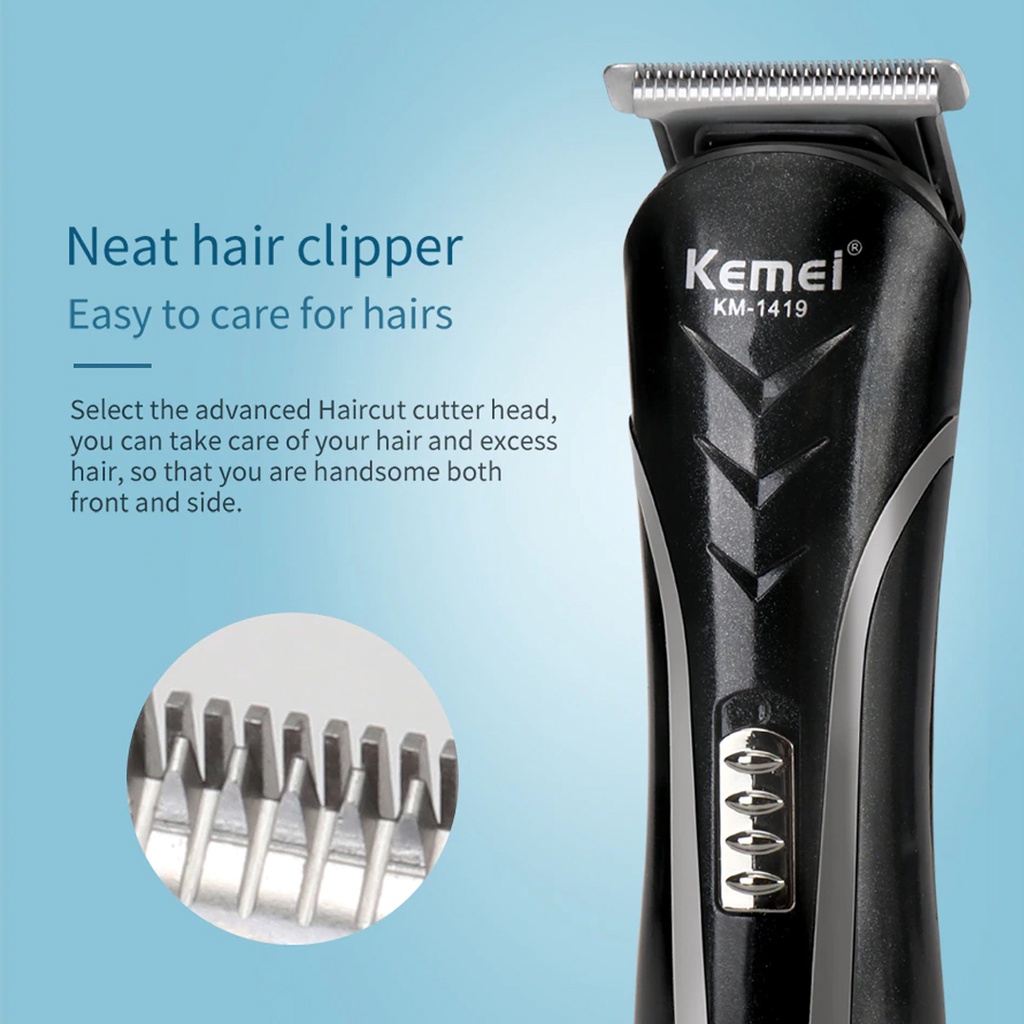 Alat Cukur Rambut Elektrik Kemei ORIGINAL / Mesin Cukur Rambut Cas / Hair Trimmer Mesin Cukur Rambut Kumis Jenggot Portable