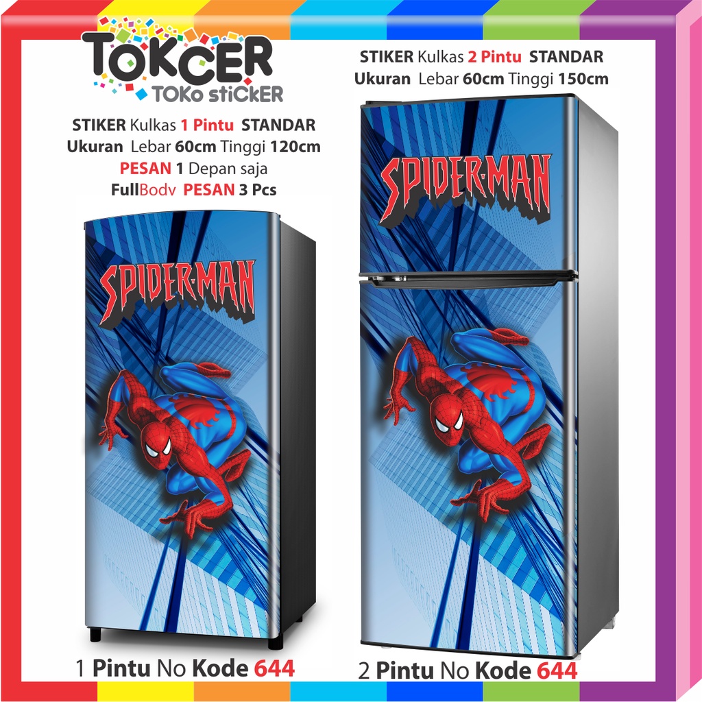 STIKER Kulkas 1 Pintu atau 2 Pintu SPIDERMAN