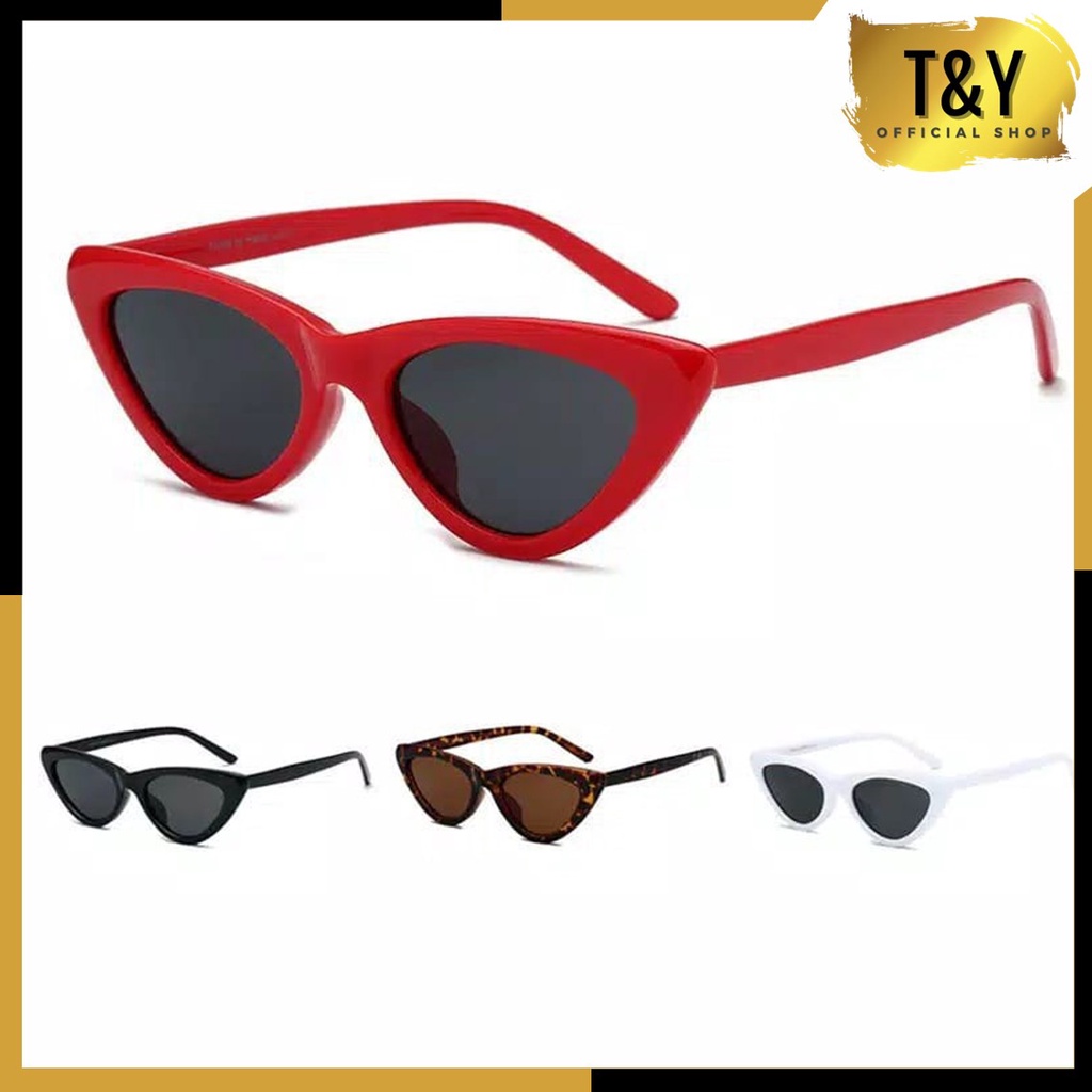 T&amp;Y  Kacamata Hitam kode 7888 Korean Ulzzang Triangle Vintage Cat Eye Sunglasses Women Men