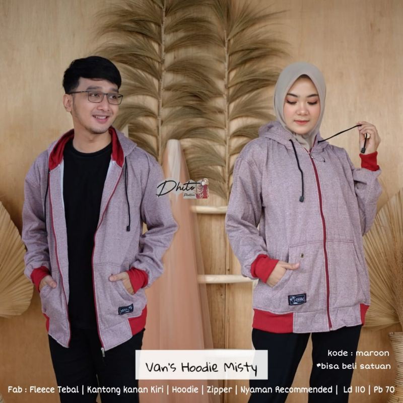 jumper Van's misty hoodie misty bisa satuan / couple