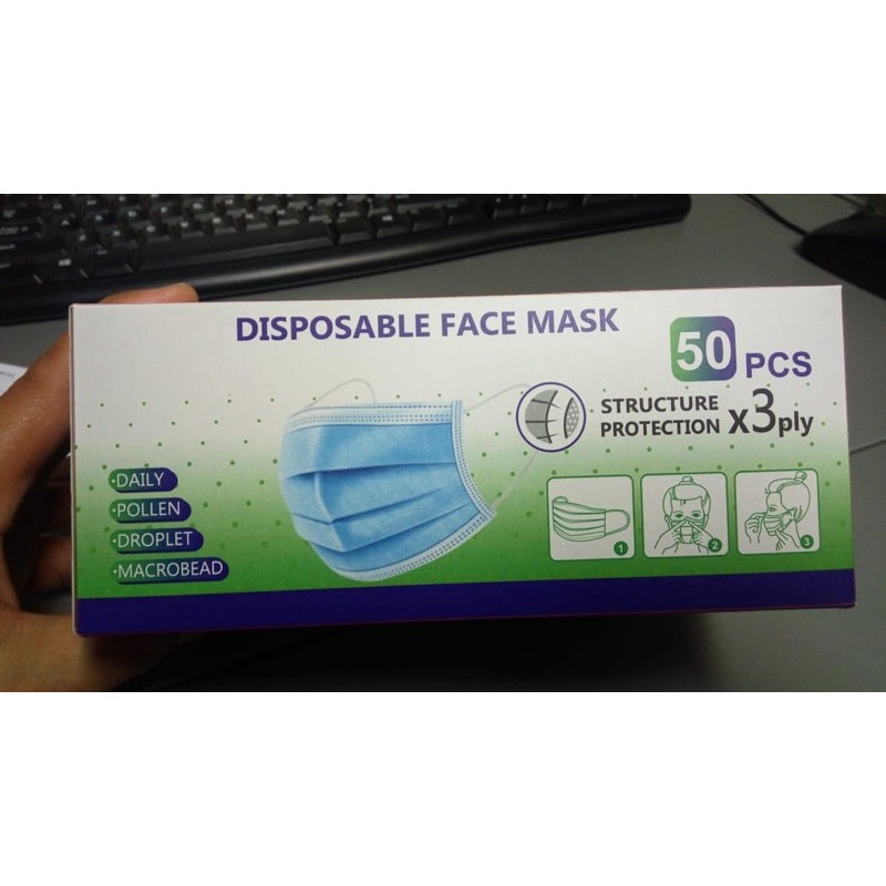 Masker 3ply masker anti virus|Masker medis/bedah 50pcs/ 1box