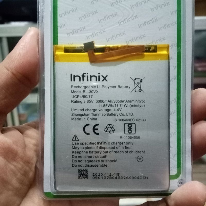 Batre batrai Infinix Hot S X521 BL-30QX Batre Infinix X521 BL30QX Baterai Original