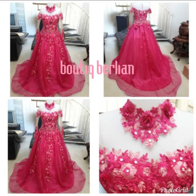 Baju pengantin pink fanta 3D / baju pengantin/gown