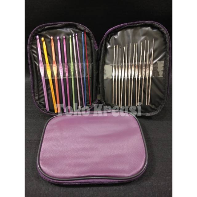 Hakpen aluminium ringan 22pcs per set dalam dompet cantik