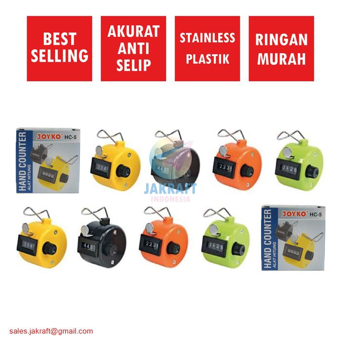 

Termurah Hand Tally Counter Alat Hitung Cepat Zikir Manual 4 Digits JOYKO HC-5 Terlaris