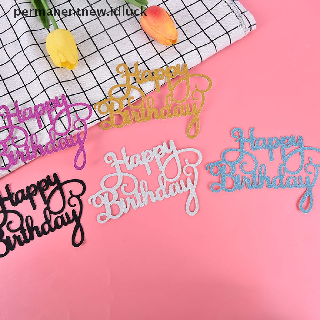 10 Pcs Topper Kue Bahan Kertas Glitter Untuk Dekorasi Pesta Ulang Tahun