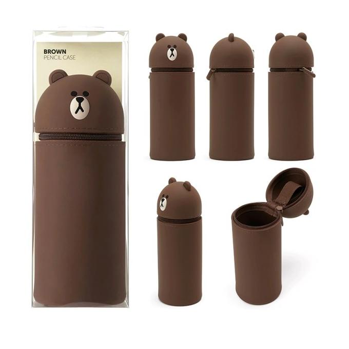 

Tempat Pensil / Kotak pensil Silicone Dua fungsi Pen Holder Vs Smiggle - Brown