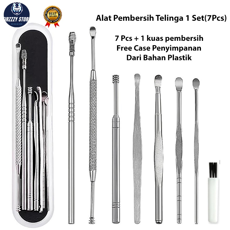 Alat Pembersih Telinga Stainless Korek Kuping Ear Wax Picker 7 PCS