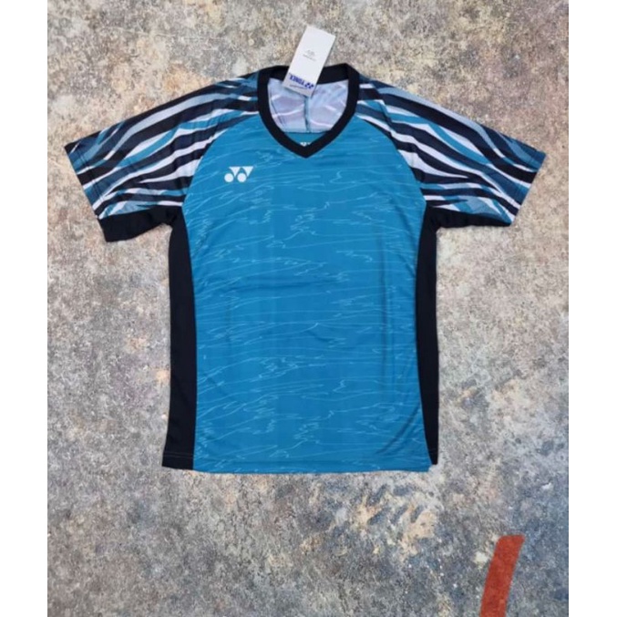 Jersey olahraga badminton bulu tangkis biru murah