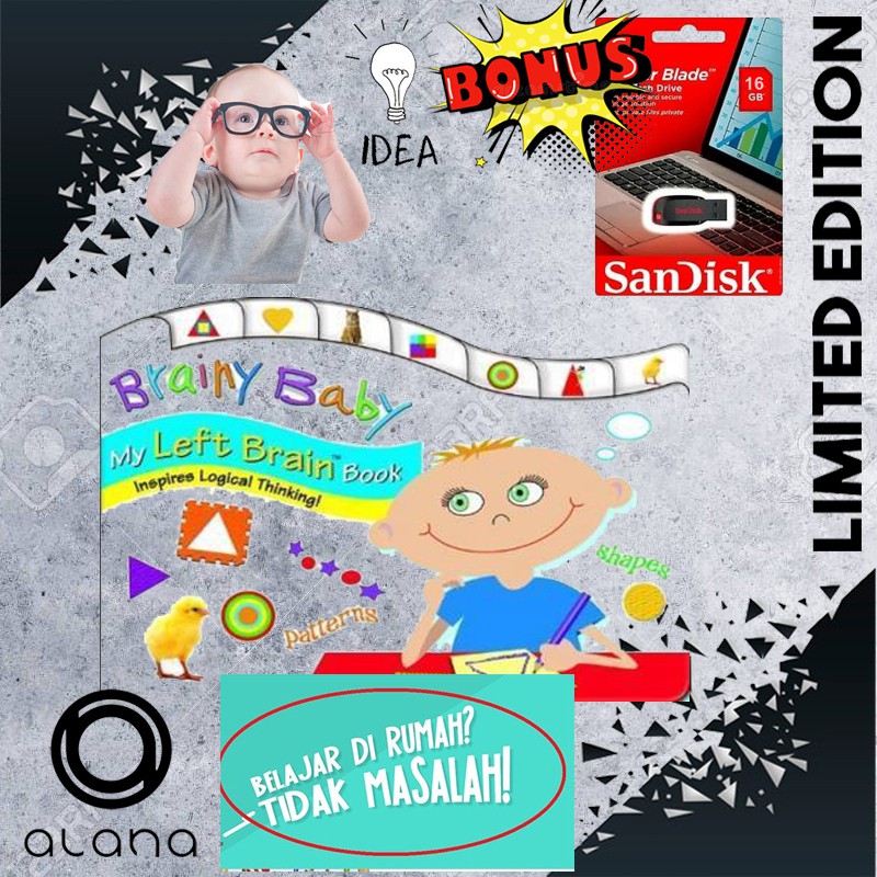 [STOK TERBATAS] Brainy Baby PAKET TERLENGKAP - GRATIS SANDISK 16GB