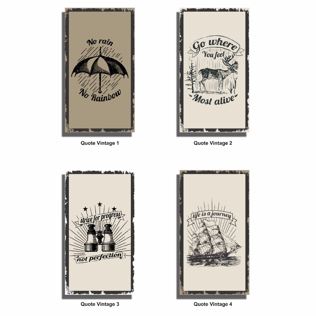 Hiasan Pajangan Dinding Poster Wall Decor Quote Vintage A Klasik Bingkai Dekorasi kamar Cowok Cafe