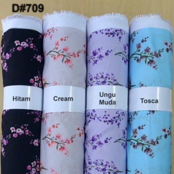 Kain Semi Katun Eco Motif Tokai Senko 709 - FLANEL (Per 0,5 meter) - Hitam, Semi Katun ECO