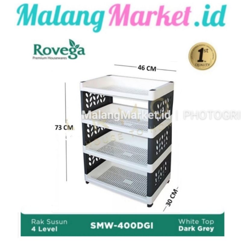 Rovega Supra Rak Susun 4 Tingkat Rak Susun Plastik ROVEGA SMW 400 Rak Rovega .Malangmarket.id