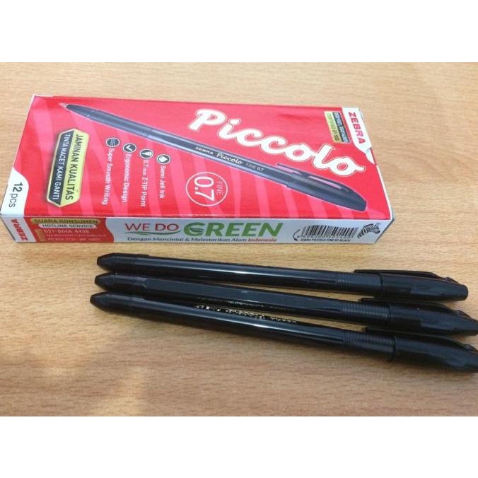 

Pen ZEBRA PICCOLO Pena, Pulpen, Ballpoint 0.7 HITAM