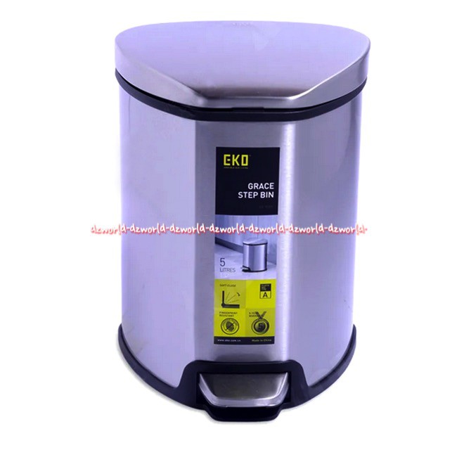 Eko Grace Step Bin Pedal 5 Liter Tong Sampah Model Injak Kaki Bertahap Stainless Steel