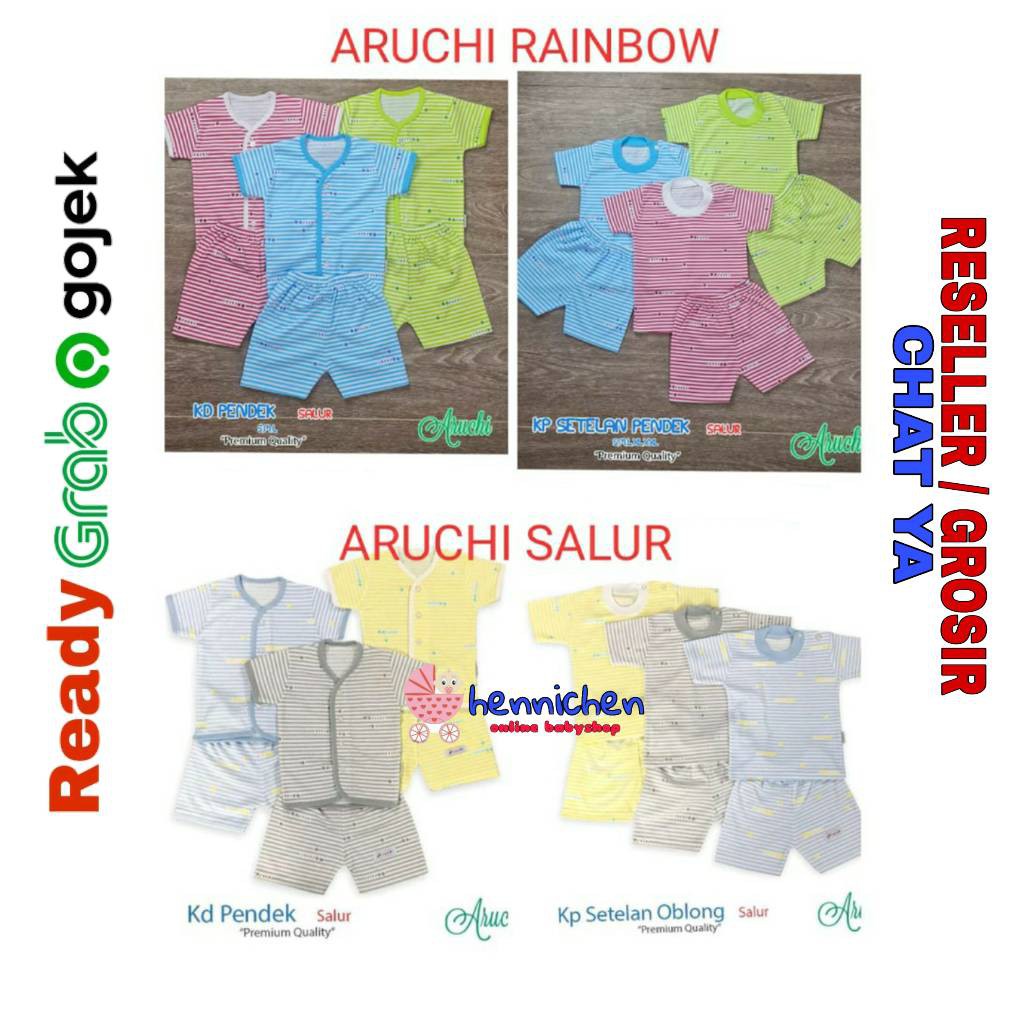 PROMO ARUCHI PREMIUM SETELAN ANAK PIYAMA ANAK SALUR PENDEK NB  S M L ( 3-18 Bulan ) BAJU ANAK BAYI