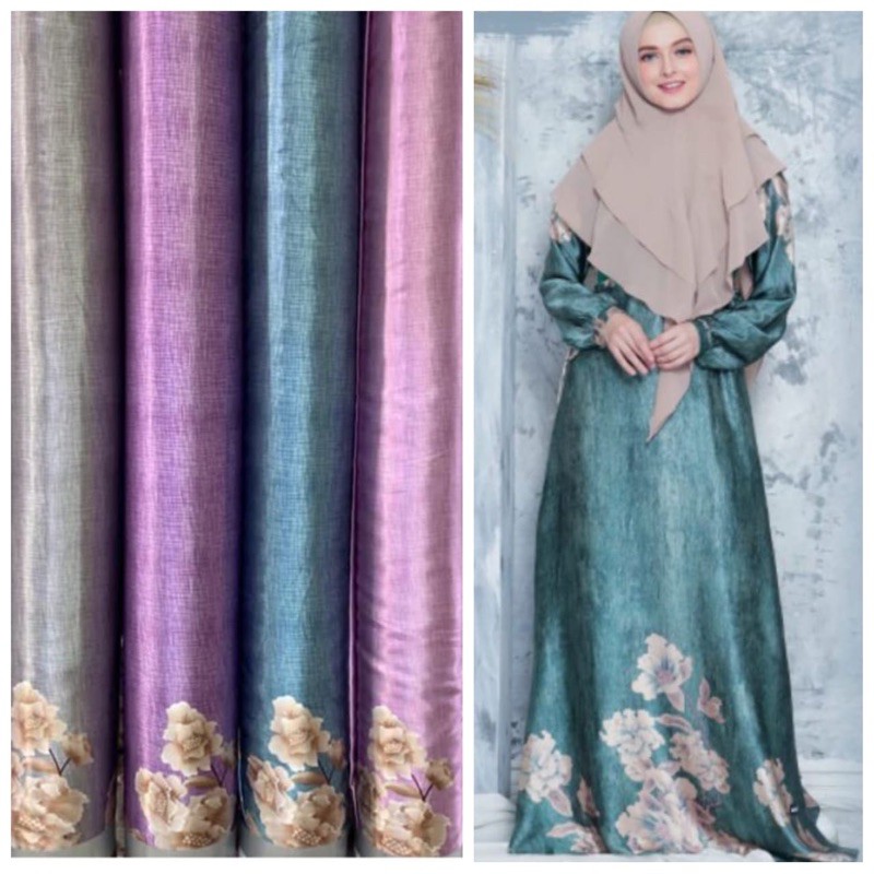 Kain Silk meteran zetta / bahan gamis seragaman sarimbit / kain satin silk meteran murah