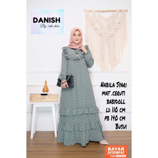 [ ERD 010 ]ALUNA DRESS-GAMIS CERUTY BABYDOLL MOTIF POLKADOT REMPEL BAWAH-GAMIS CANTIK/GAMIS WANITA/G